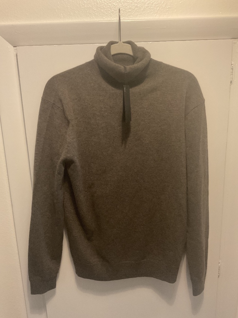Massimo Dutti Wool/Cashmere Turtleneck Sweater, Dark Taupe, Size Medium
